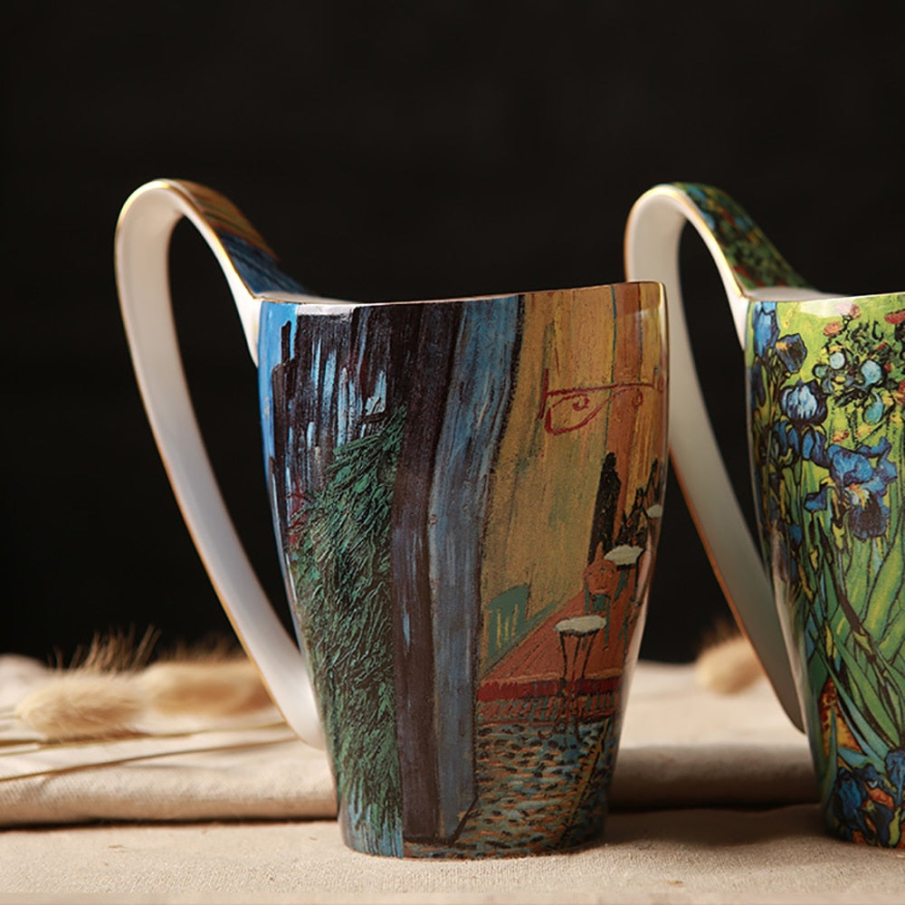 Famous Painting Mug Vincent Van Gogh Ceramic Cup 600ml Large Capacity