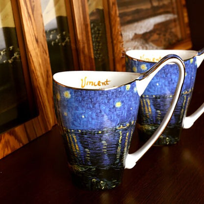 Famous Painting Mug Vincent Van Gogh Ceramic Cup 600ml Large Capacity