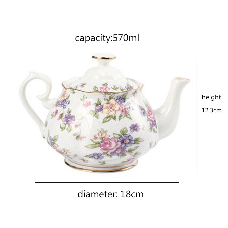 Ceramic Household Teapot With Floral Patterns