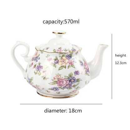 Ceramic Household Teapot With Floral Patterns