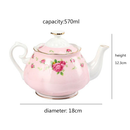 Ceramic Household Teapot With Floral Patterns