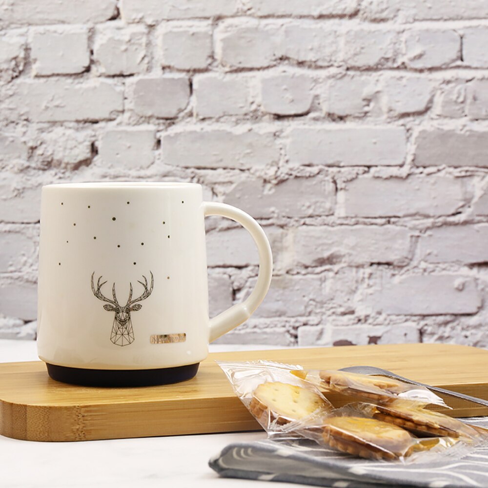 Starry Sky Animals Ceramic 330ml Mug with Lid and Spoon