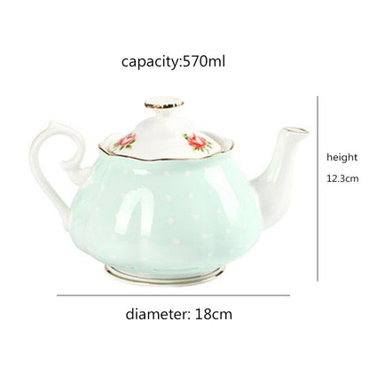 Ceramic Household Teapot With Floral Patterns