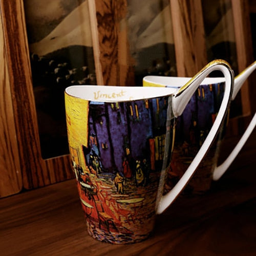 Famous Painting Mug Vincent Van Gogh Ceramic Cup 600ml Large Capacity