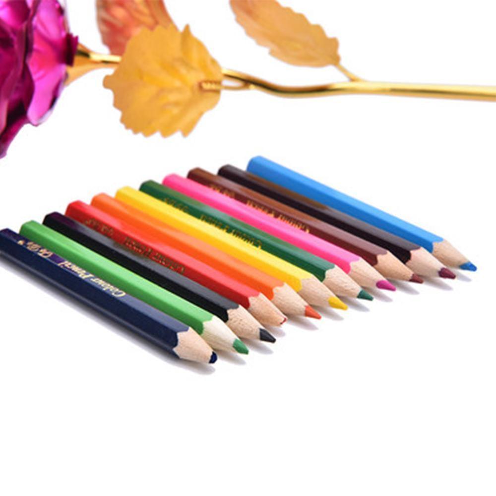 12 Colour Pencils Natural Wood