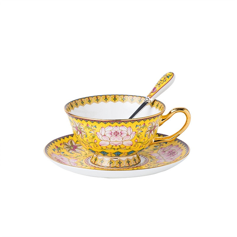 Nordic European Style Small Cup & Saucer Set With Lid