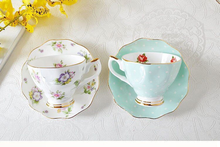 Floral Bone China Coffee Set