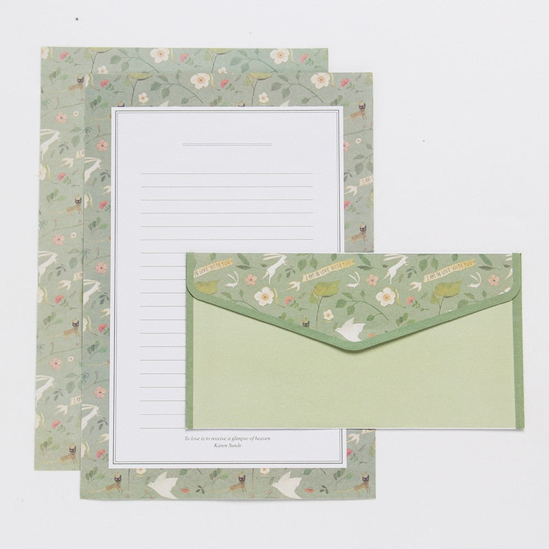 9 pcs/lot Postcard Letter Stationery Paper Envelope Vintage Envelopes