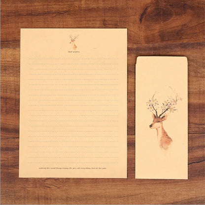 10pcs/carton European Animal Elk Letter Paper Envelope Set