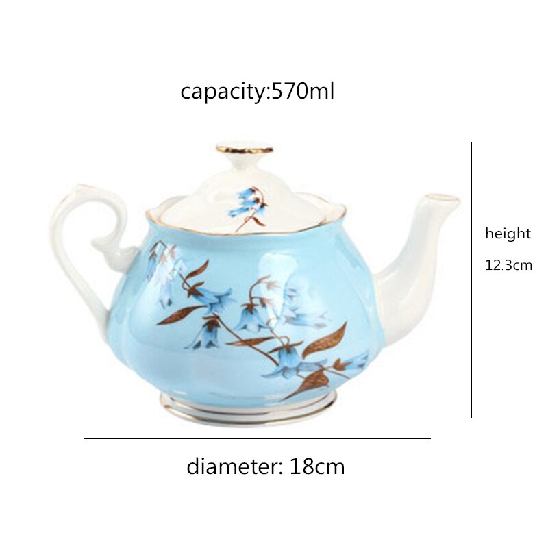 Ceramic Household Teapot With Floral Patterns