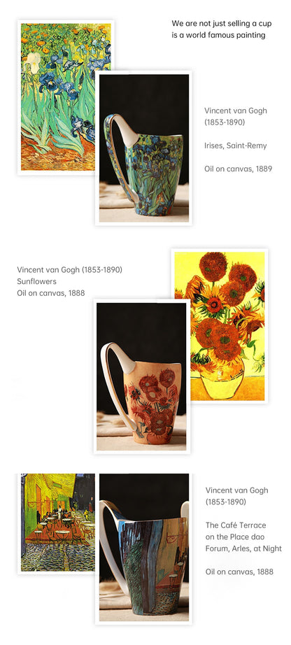 Famous Painting Mug Vincent Van Gogh Ceramic Cup 600ml Large Capacity