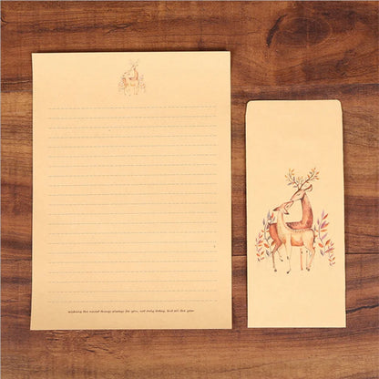 10pcs/carton European Animal Elk Letter Paper Envelope Set