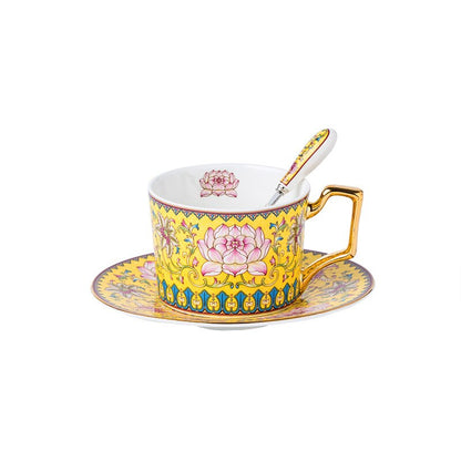 Nordic European Style Small Cup & Saucer Set With Lid