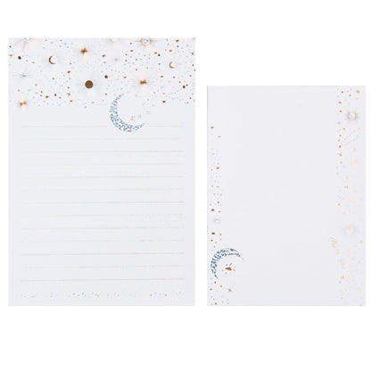 Vintage Starry Moon with Letter Paper and Envelopes