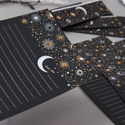 Vintage Starry Moon with Letter Paper and Envelopes