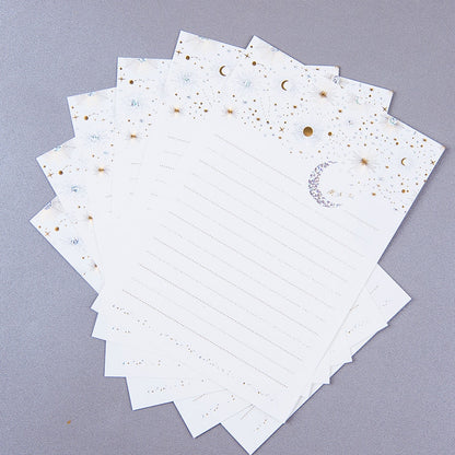 Vintage Starry Moon with Letter Paper and Envelopes