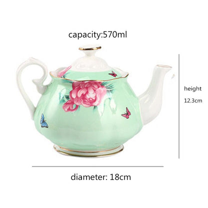 Ceramic Household Teapot With Floral Patterns