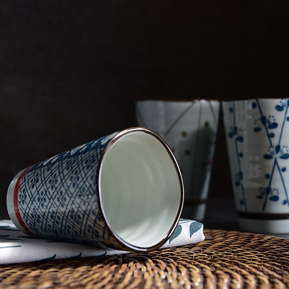 Set of 5 Hand-made Cups Unique Japanese Antiquity Style