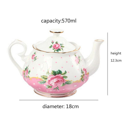 Ceramic Household Teapot With Floral Patterns