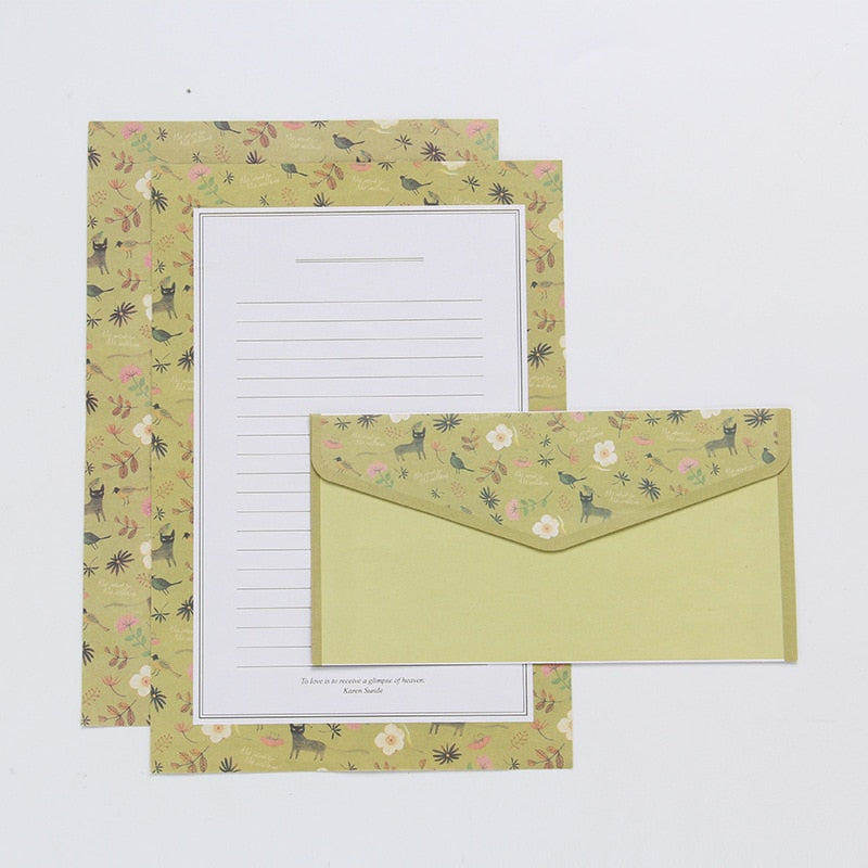 9 pcs/lot Postcard Letter Stationery Paper Envelope Vintage Envelopes