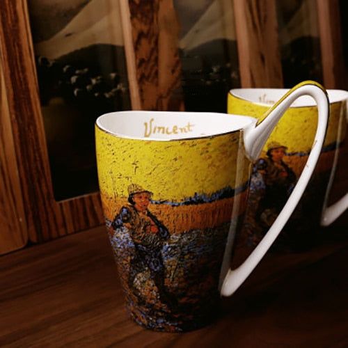 Famous Painting Mug Vincent Van Gogh Ceramic Cup 600ml Large Capacity