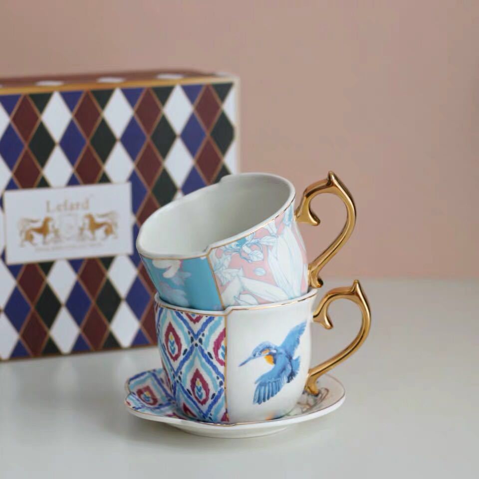 Ceramic Cups and Saucers Set