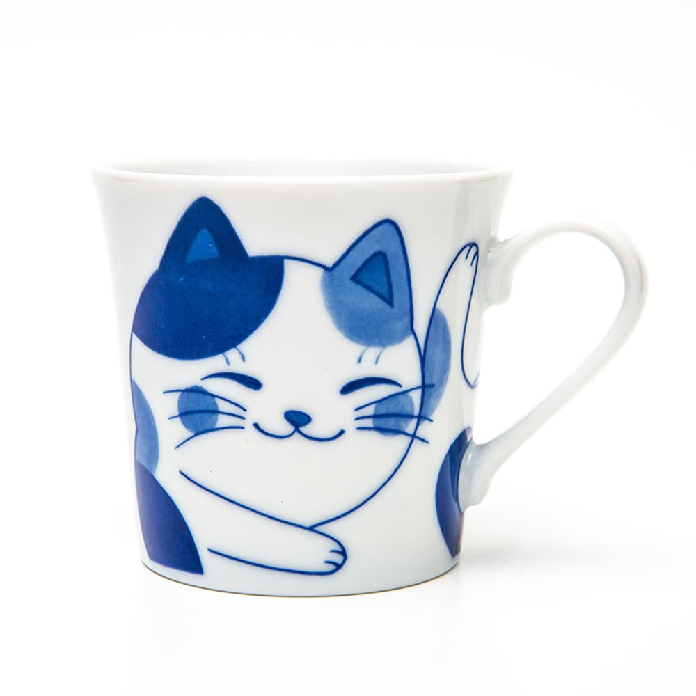 Cute Cat Mugs 260ml Ceramic Milk Mug Japanese Style