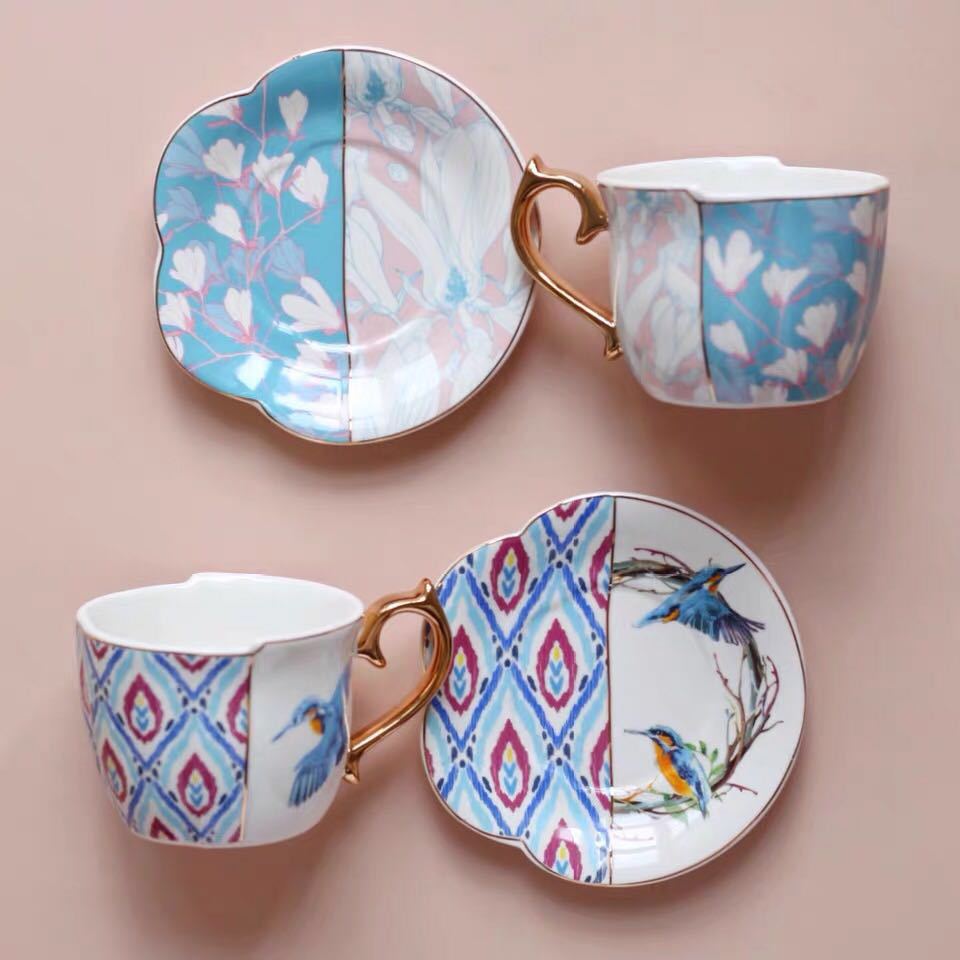 Ceramic Cups and Saucers Set