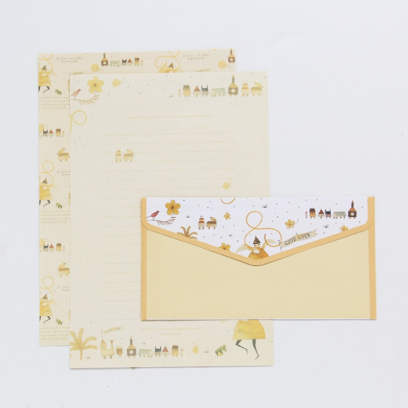 9 pcs/lot Postcard Letter Stationery Paper Envelope Vintage Envelopes