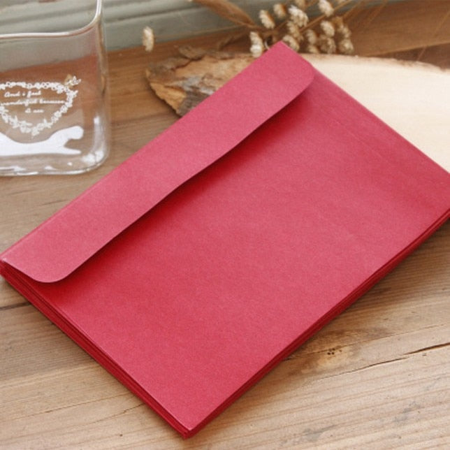 20 Pcs of Black White Red Kraft Paper Envelopes Vintage