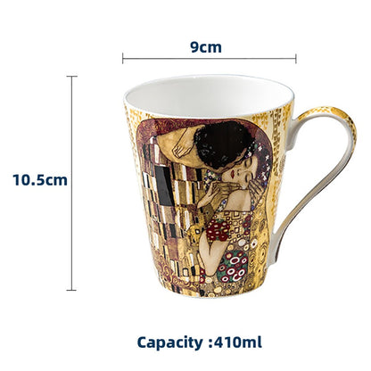 Famous Gustav Klimt Painting Mugs Ceramic of China Bone Coffee Mug 410ml