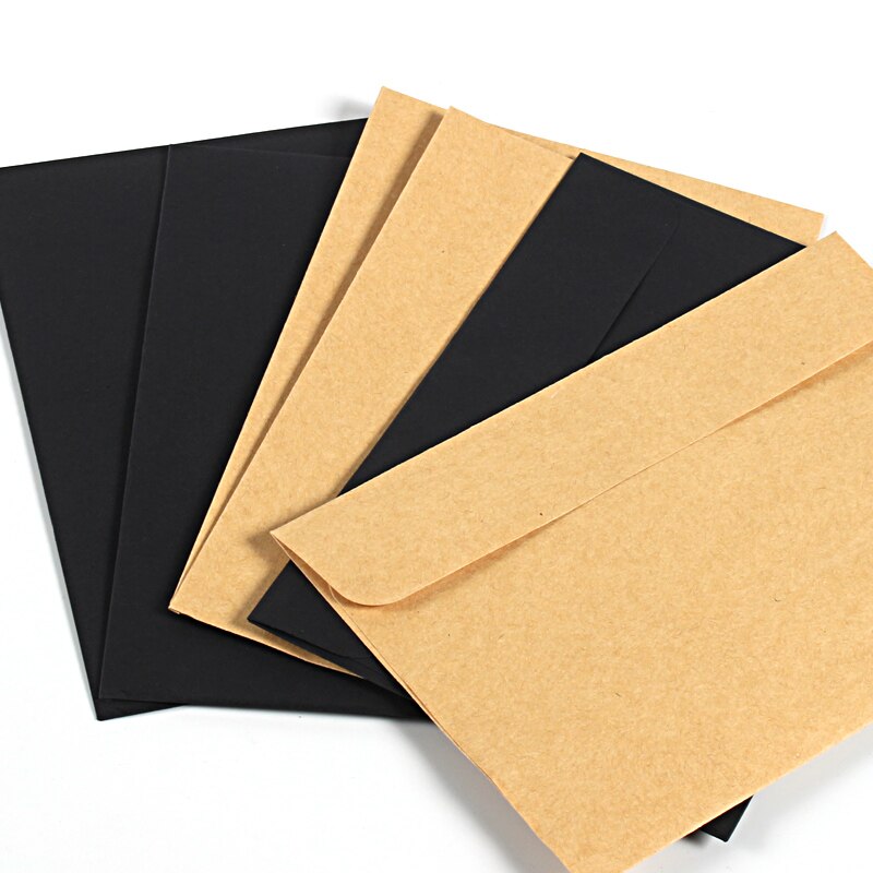 20 Pcs of Black White Red Kraft Paper Envelopes Vintage