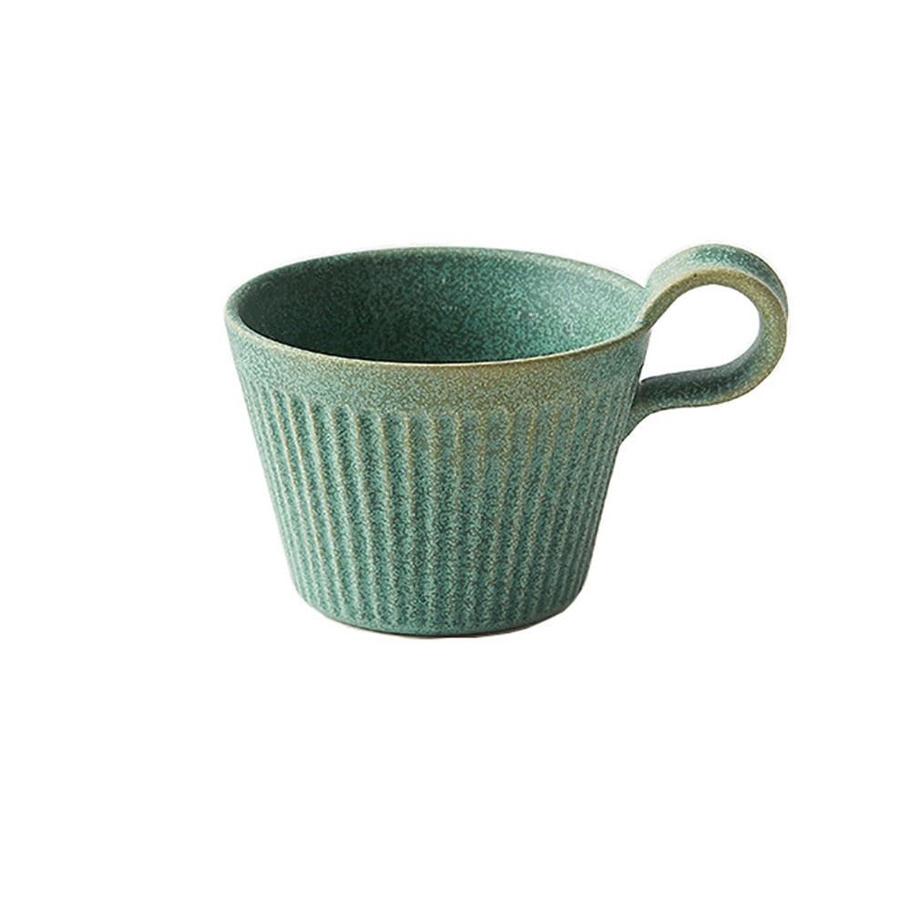 Handmade Ceramic Coffee Mug Retro Style Pottery Cups 320ml