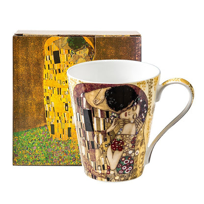 Famous Gustav Klimt Painting Mugs Ceramic of China Bone Coffee Mug 410ml