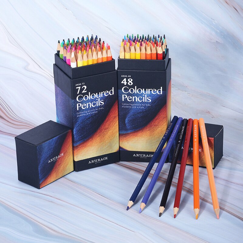 12/1824/36/48/72 Colors Oily Colored Pencil Artistic Lead Brush Sketch Wood Pencils Set