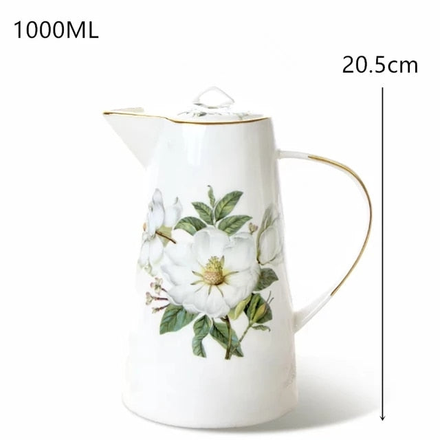 Tall Floral Bone China Teapot 1000ML