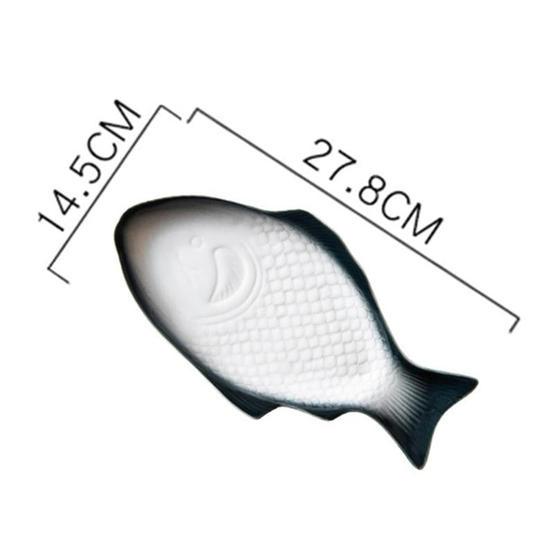 Fish Shaped Dish White Ceramic