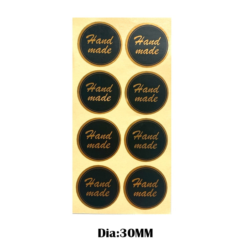 80Pcs Hot Stamping Round Black Stickers