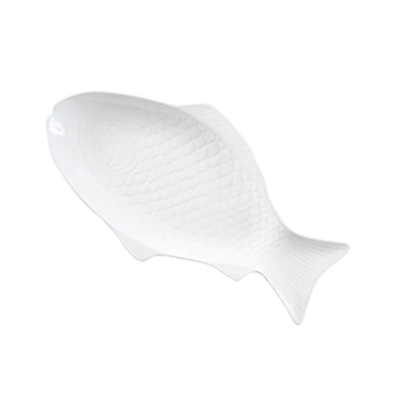 Fish Shaped Dish White Ceramic