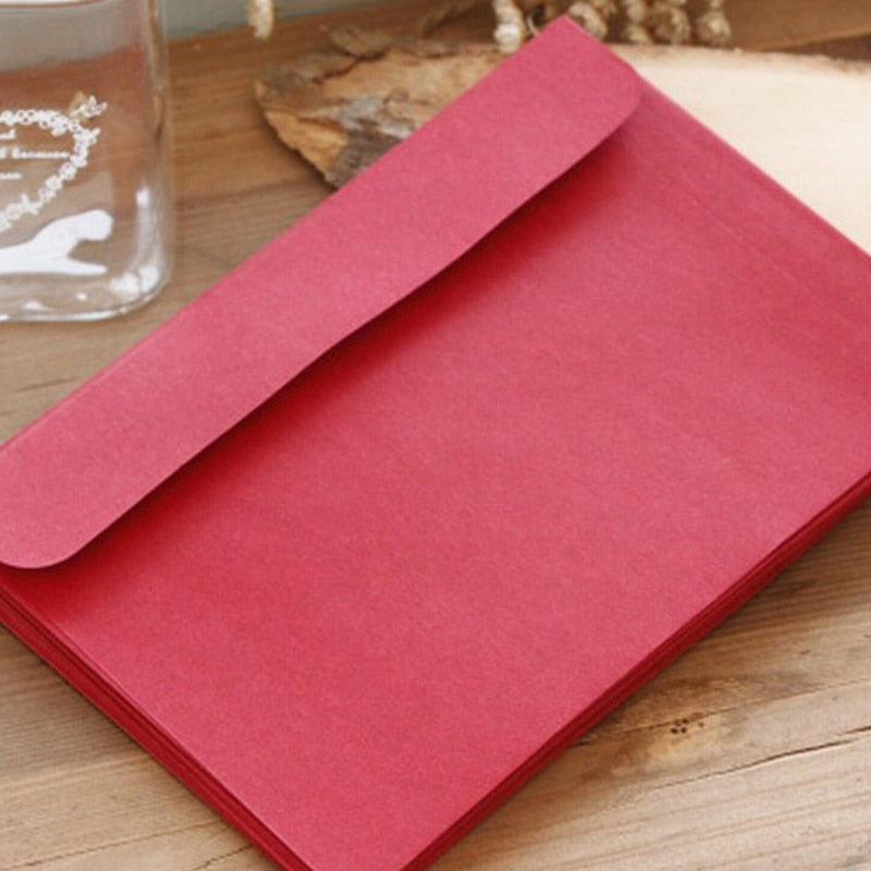 20 Pcs of Black White Red Kraft Paper Envelopes Vintage