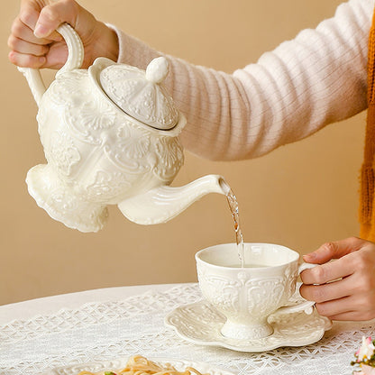 Ceramic Set with Kettle, Cup, Dish, Vase, and Plates