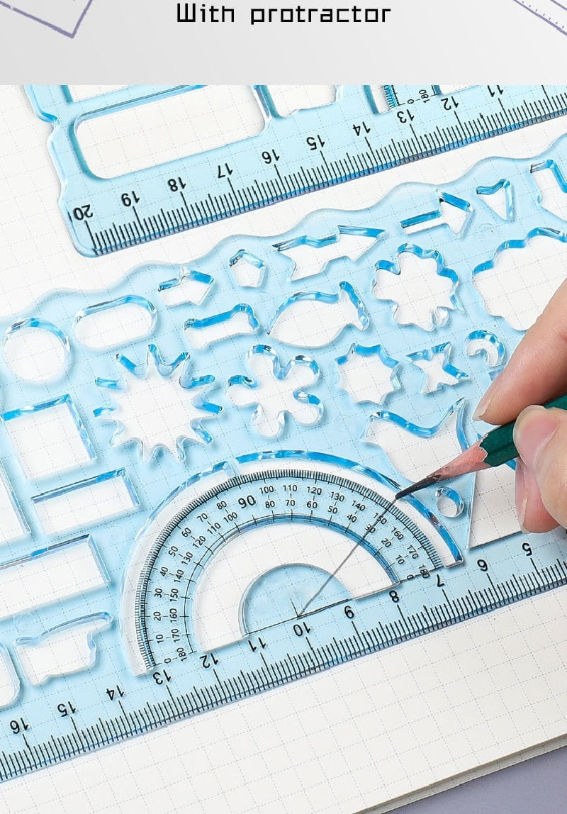 Multi Shaped Plastic Drawing Templates