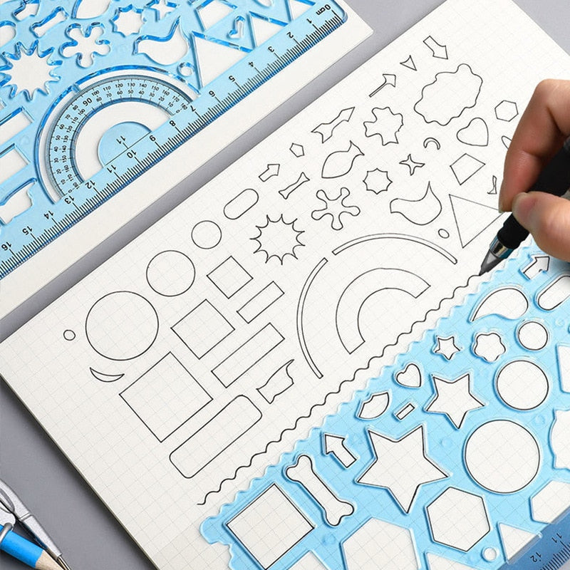 Multi Shaped Plastic Drawing Templates