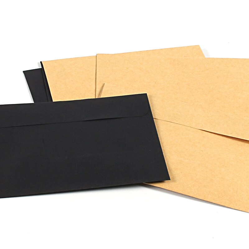 20 Pcs of Black White Red Kraft Paper Envelopes Vintage