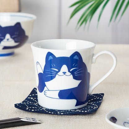 Cute Cat Mugs 260ml Ceramic Milk Mug Japanese Style