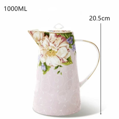 Tall Floral Bone China Teapot 1000ML