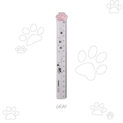 Cute Cat Paw Plastic Straight Rulers Kawaii School Office Supplies Planner Accessories Student Prize Drawing tools