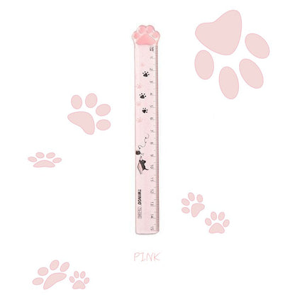 Cute Cat Paw Plastic Straight Rulers Kawaii School Office Supplies Planner Accessories Student Prize Drawing tools