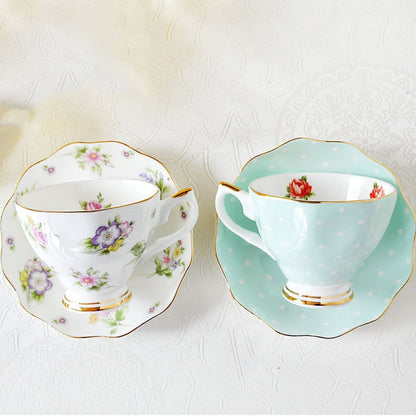 Floral Bone China Coffee Set