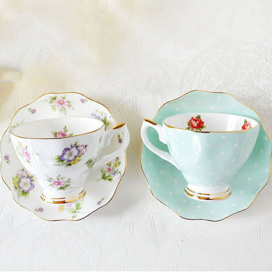 Floral Bone China Coffee Set